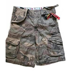 PACO JEANS Boys Camo Cargo Shorts Size 10 Camouflage Tactical Utility NEW